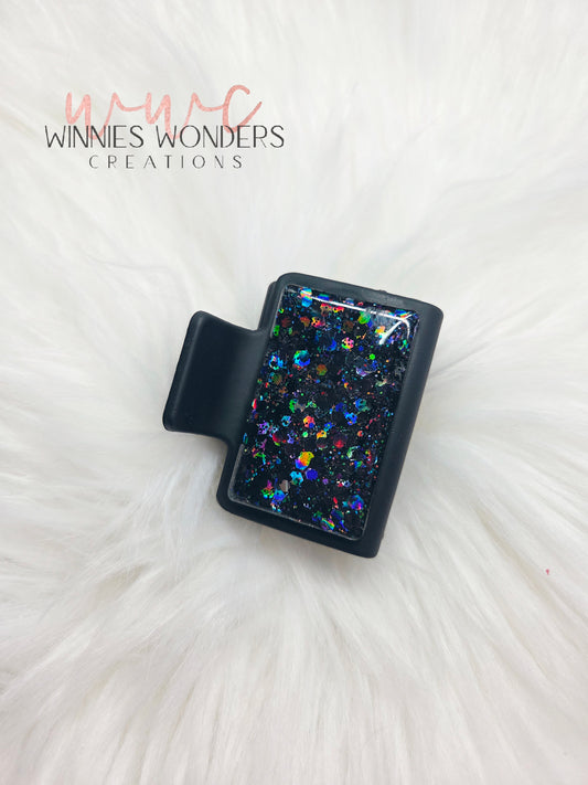 Black Glitter Small Hair Clip
