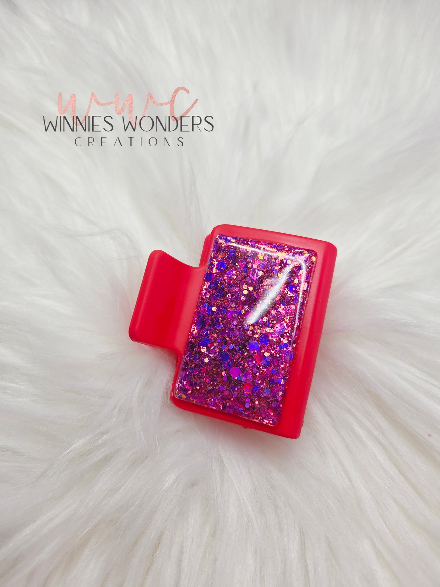 Red Glitter Small Hair Clip