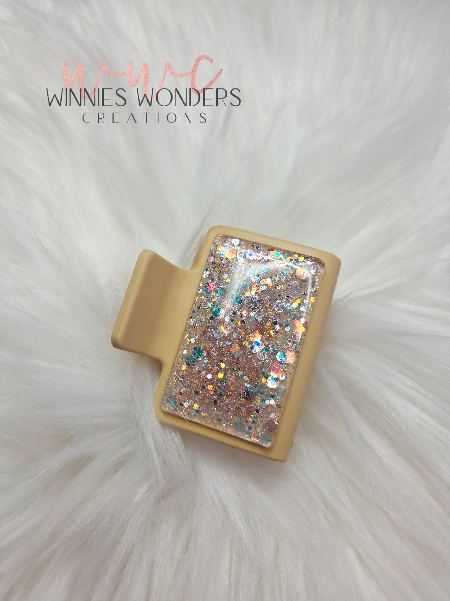 Gold Glitter Small Hair Clip