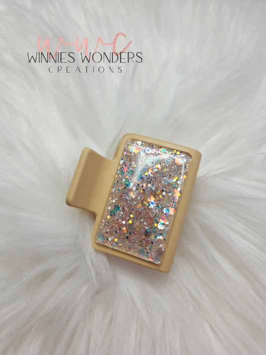 Gold Glitter Small Hair Clip