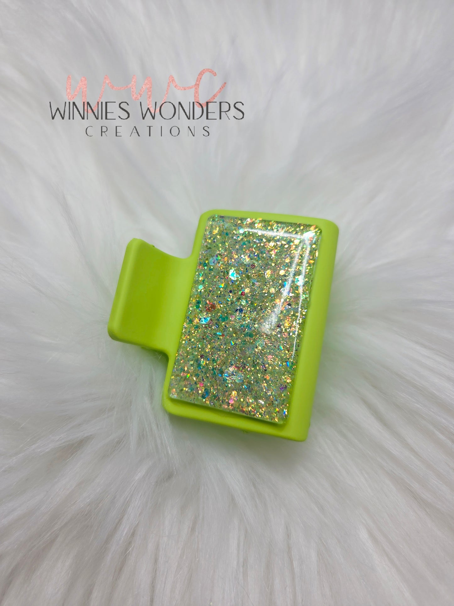 Green Glitter Small Hair Clip