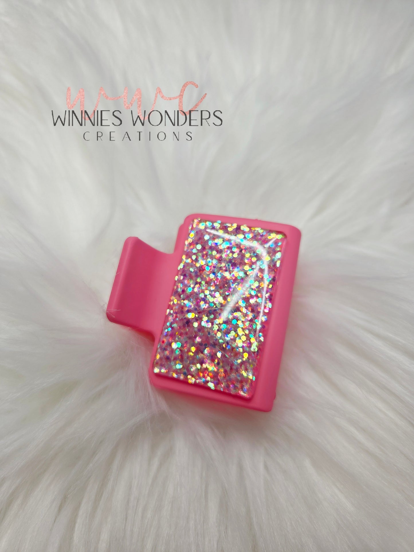 Pink Glitter Small Hair Clip