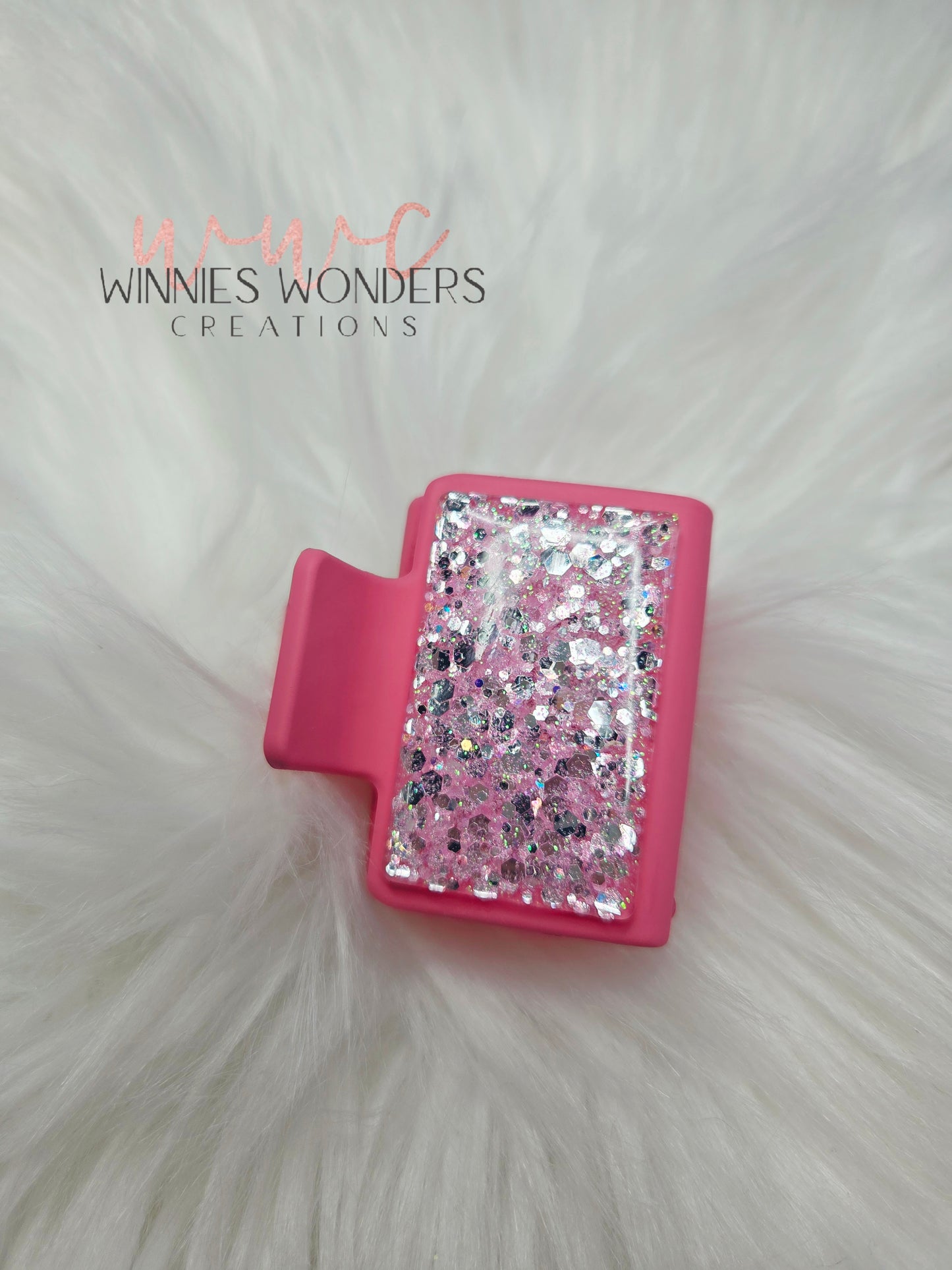 Pink Glitter Small Hair Clip