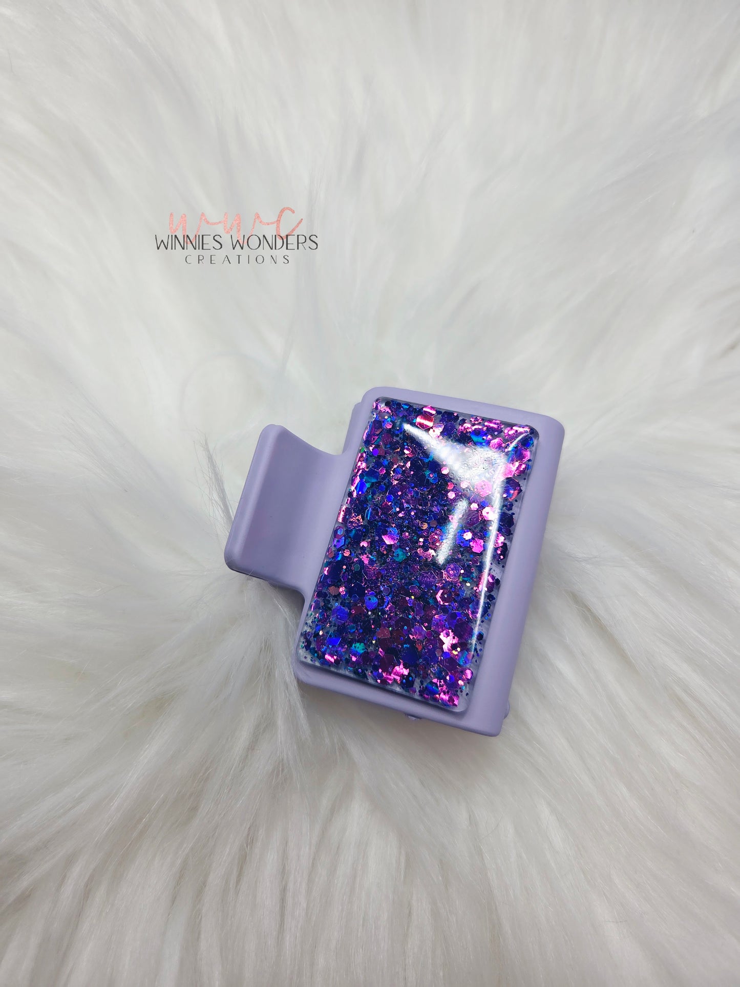 Purple Glitter Small Hair Clip