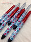 Patriotic Flowers Glitter Melt Pens