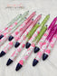 Plaid Strawberries Glitter Melt Pens