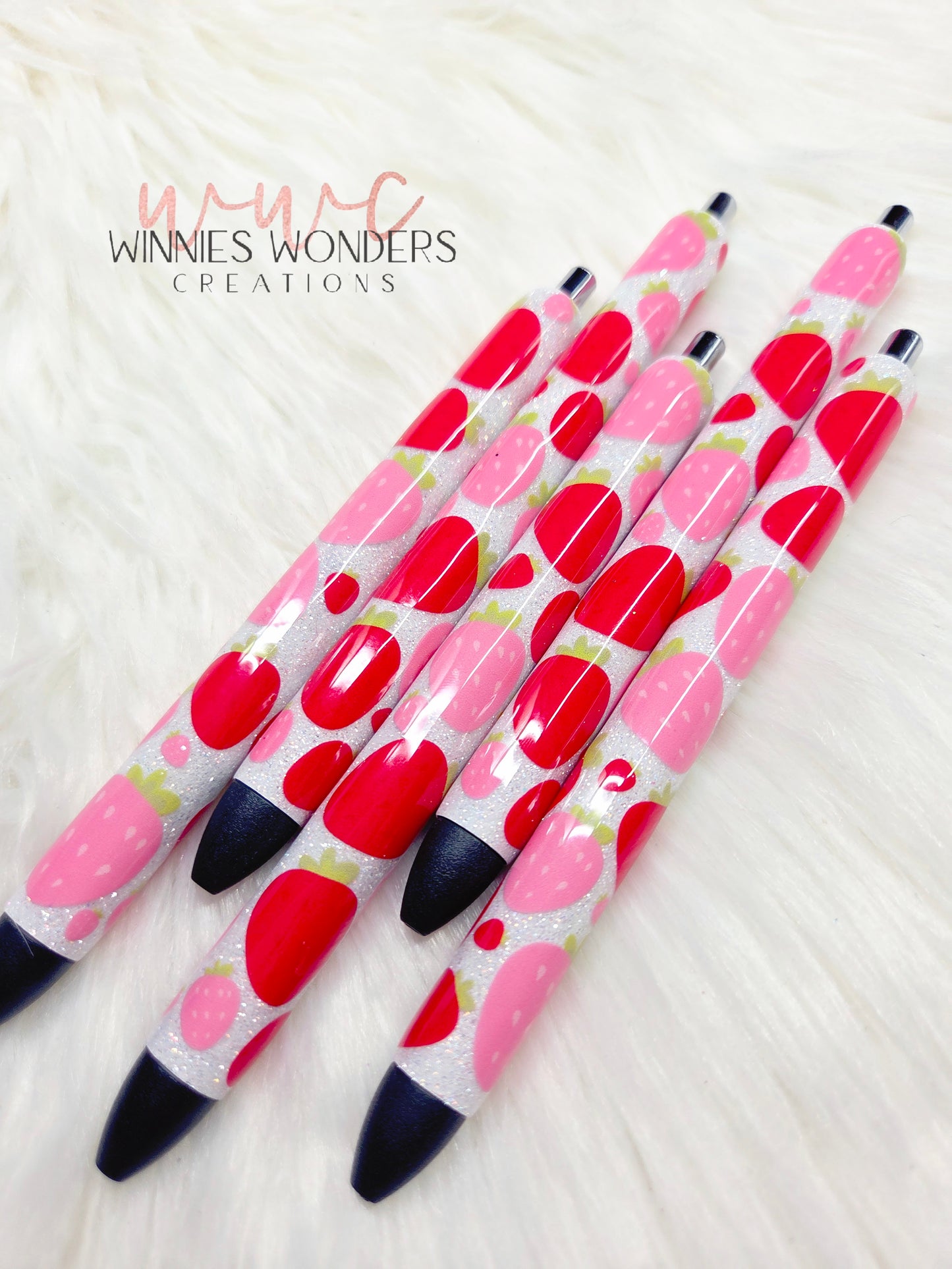 Strawberry Covered Glitter Pens