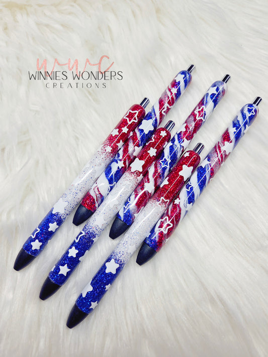 Patriotic Glitter Pens
