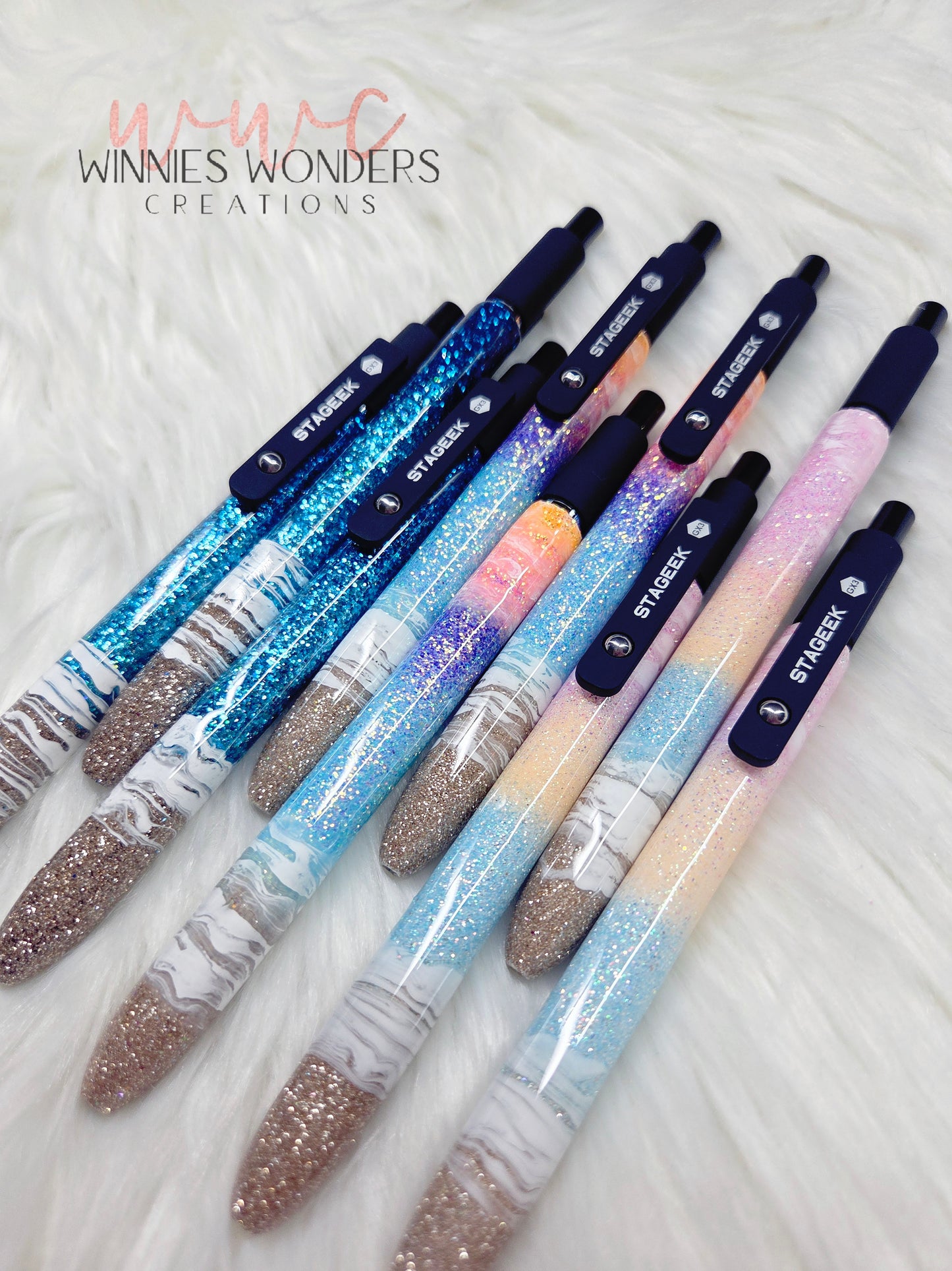 Beach Glitter Pen with Clip