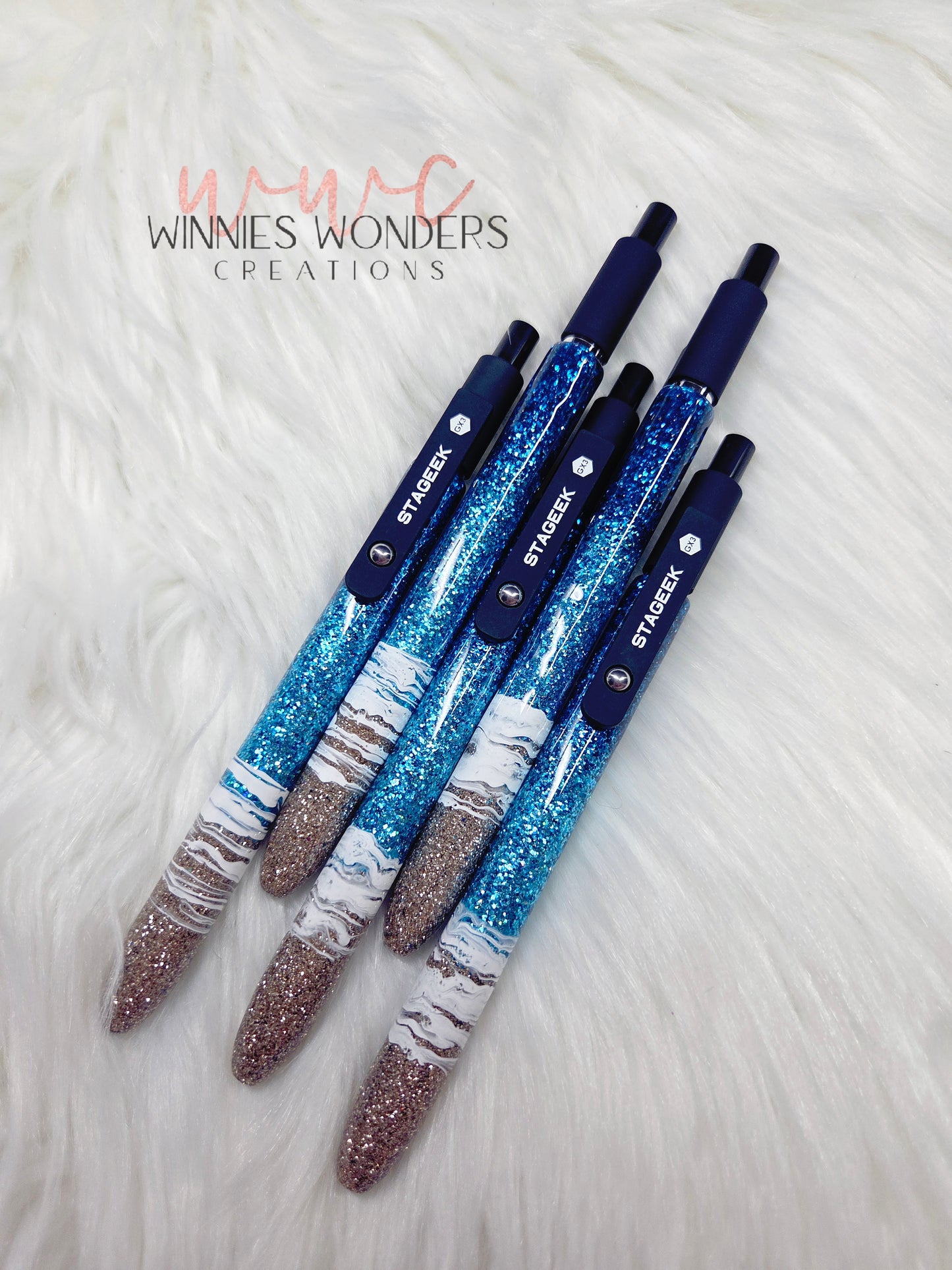 Beach Glitter Pen with Clip
