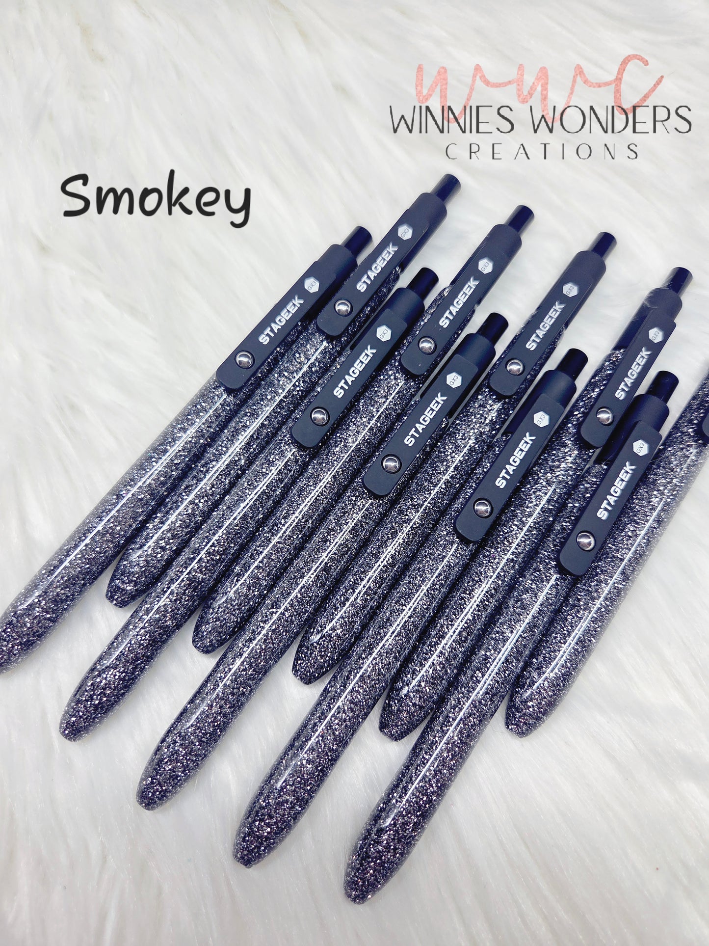 Midnight Glitter Pen with Clip