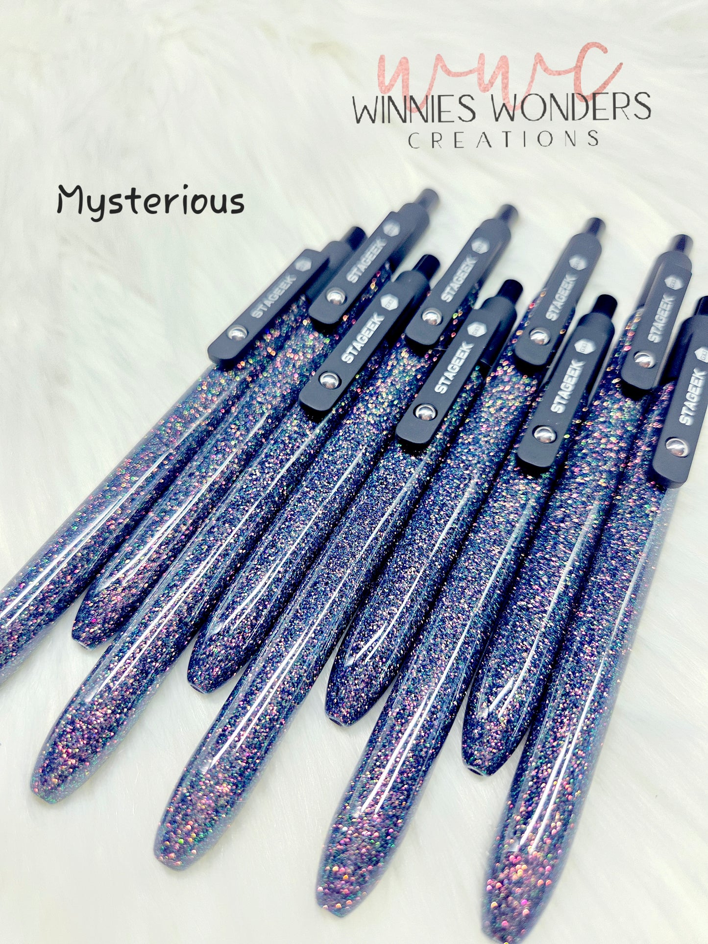 Midnight Glitter Pen with Clip