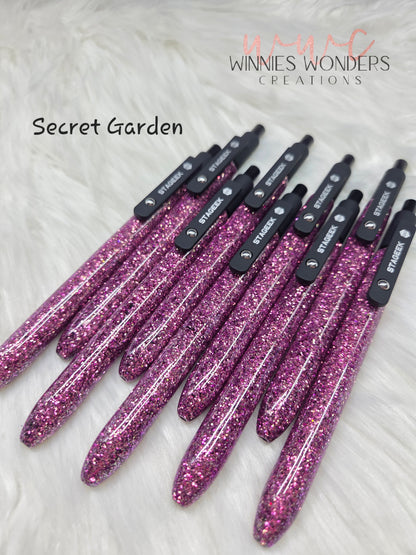 Midnight Glitter Pen with Clip