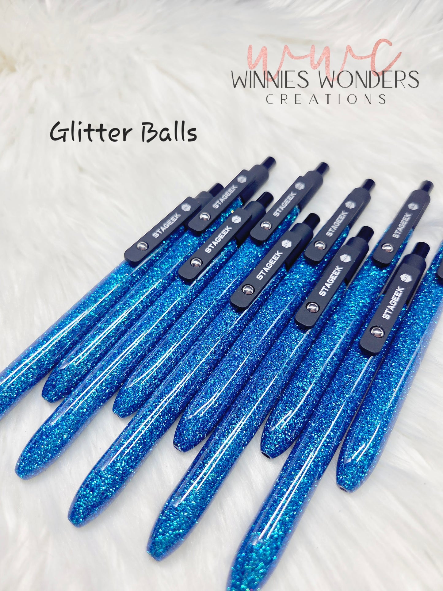 Midnight Glitter Pen with Clip