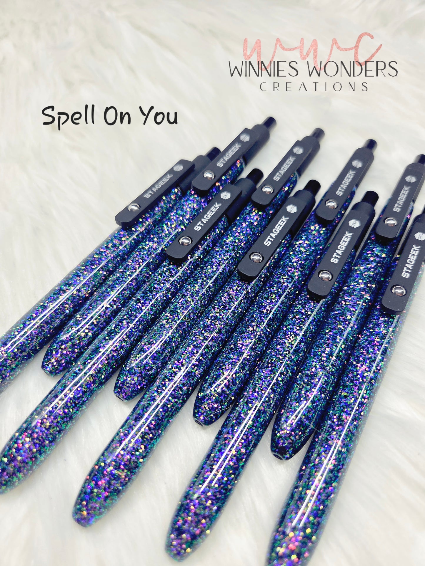 Midnight Glitter Pen with Clip