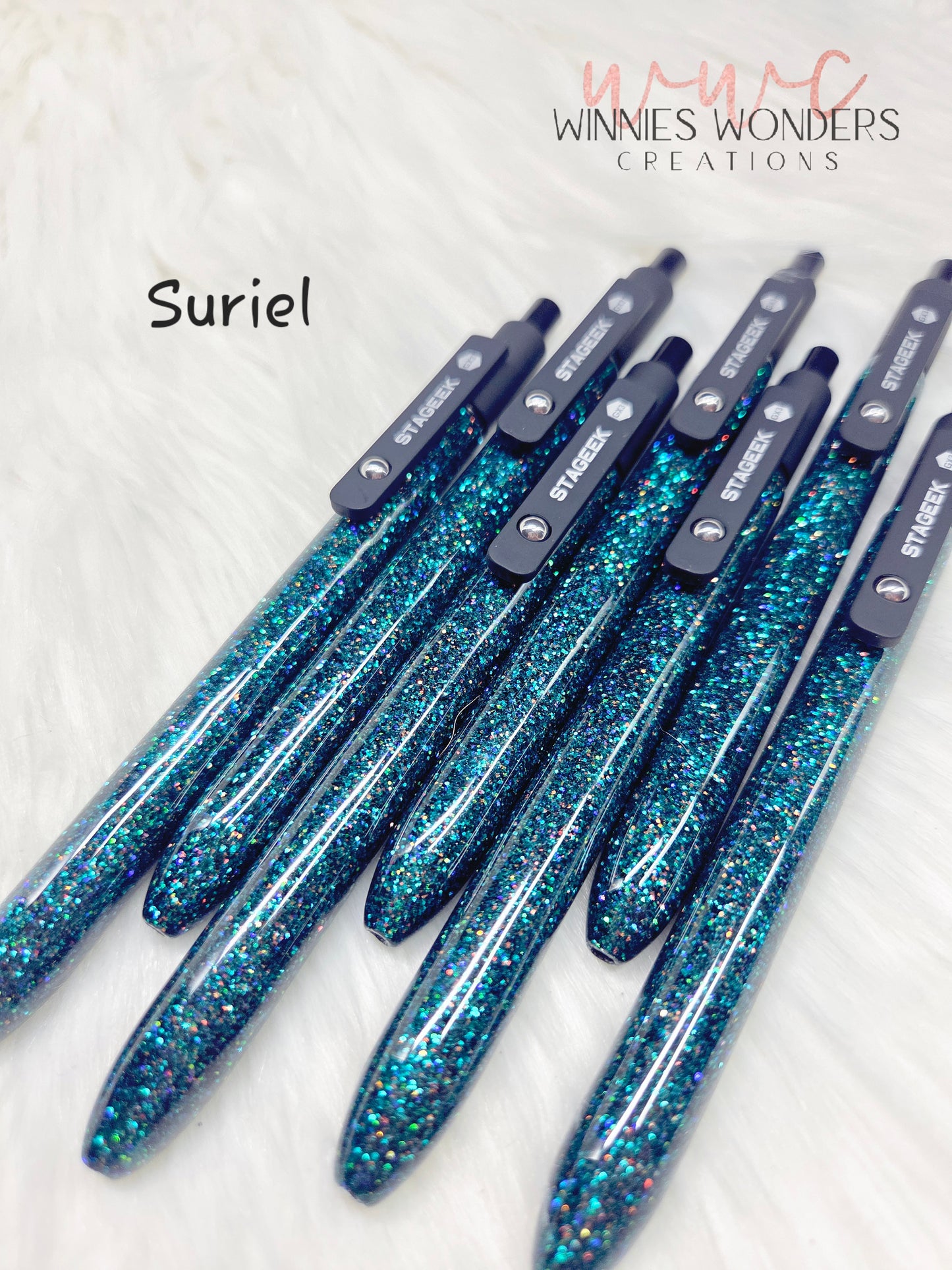 Midnight Glitter Pen with Clip