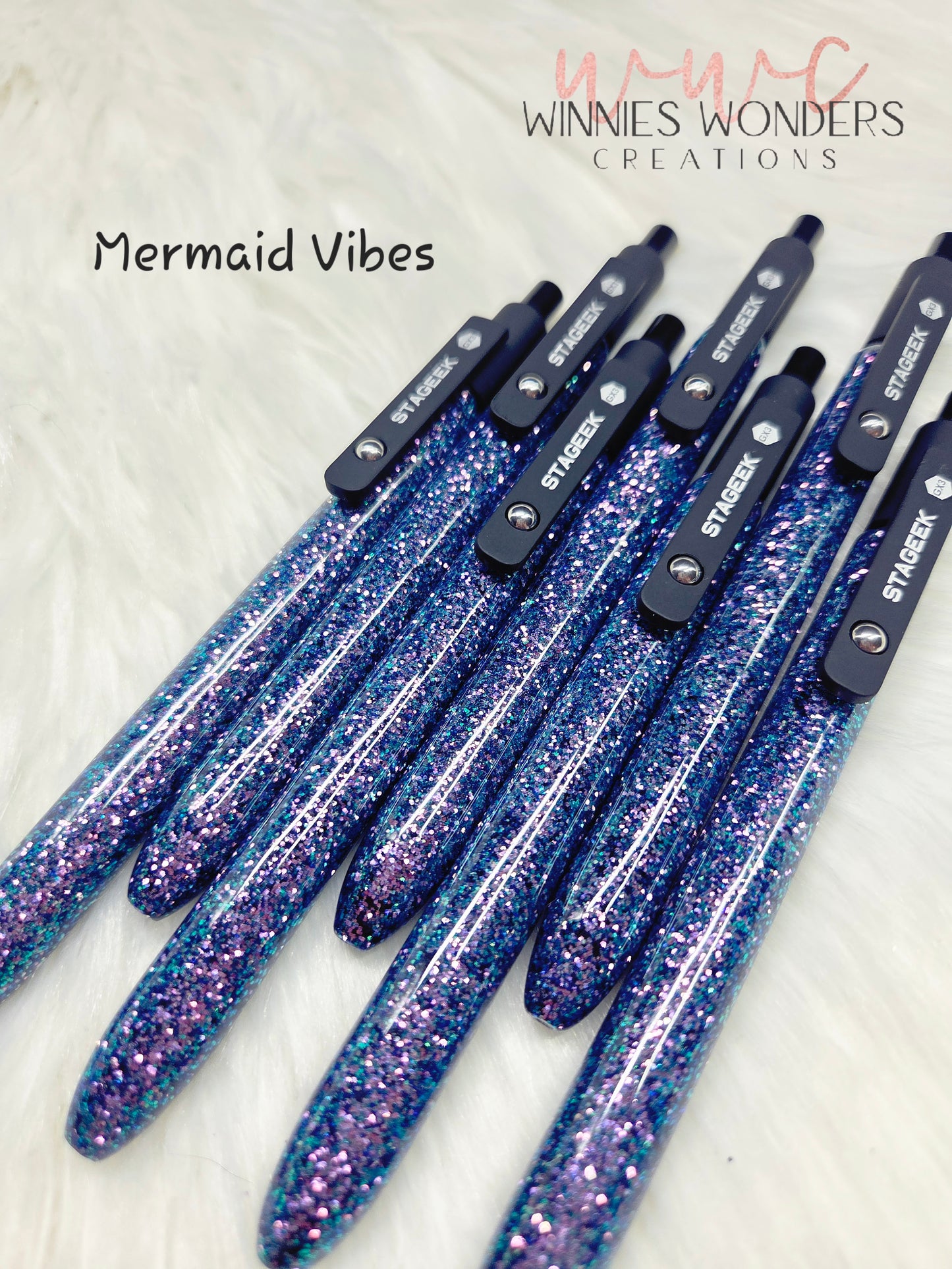 Midnight Glitter Pen with Clip