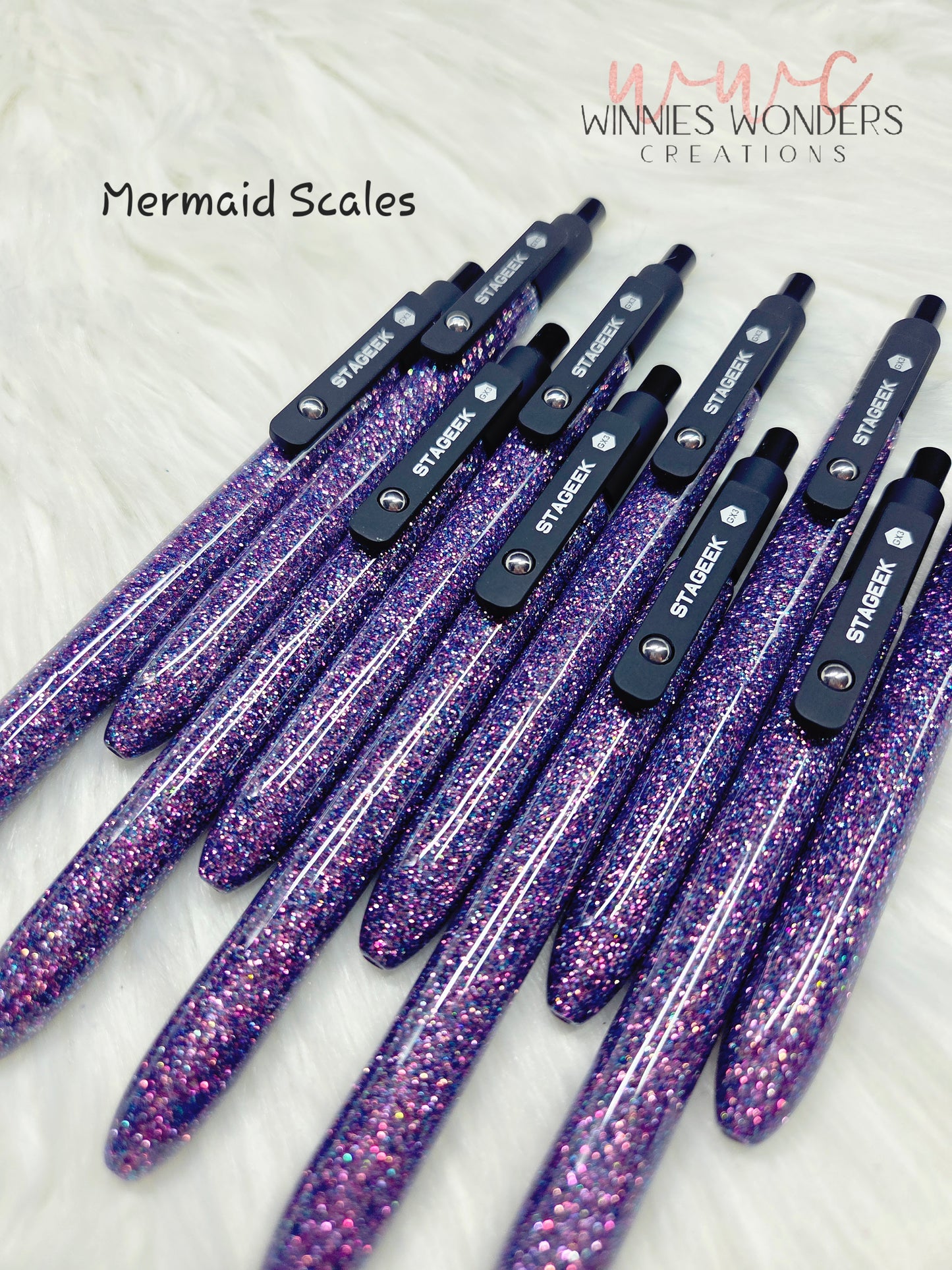Midnight Glitter Pen with Clip