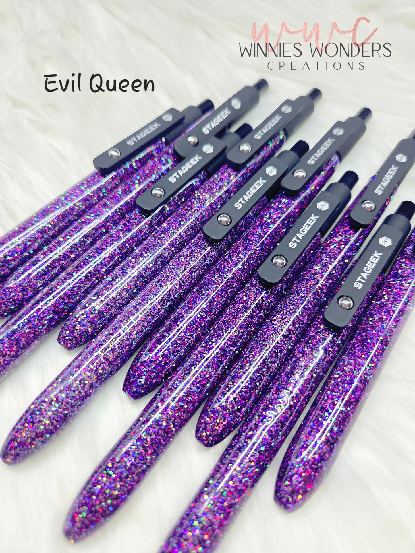 Midnight Glitter Pen with Clip