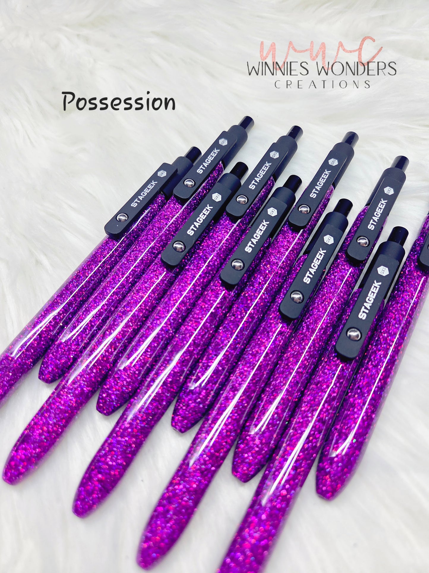 Midnight Glitter Pen with Clip