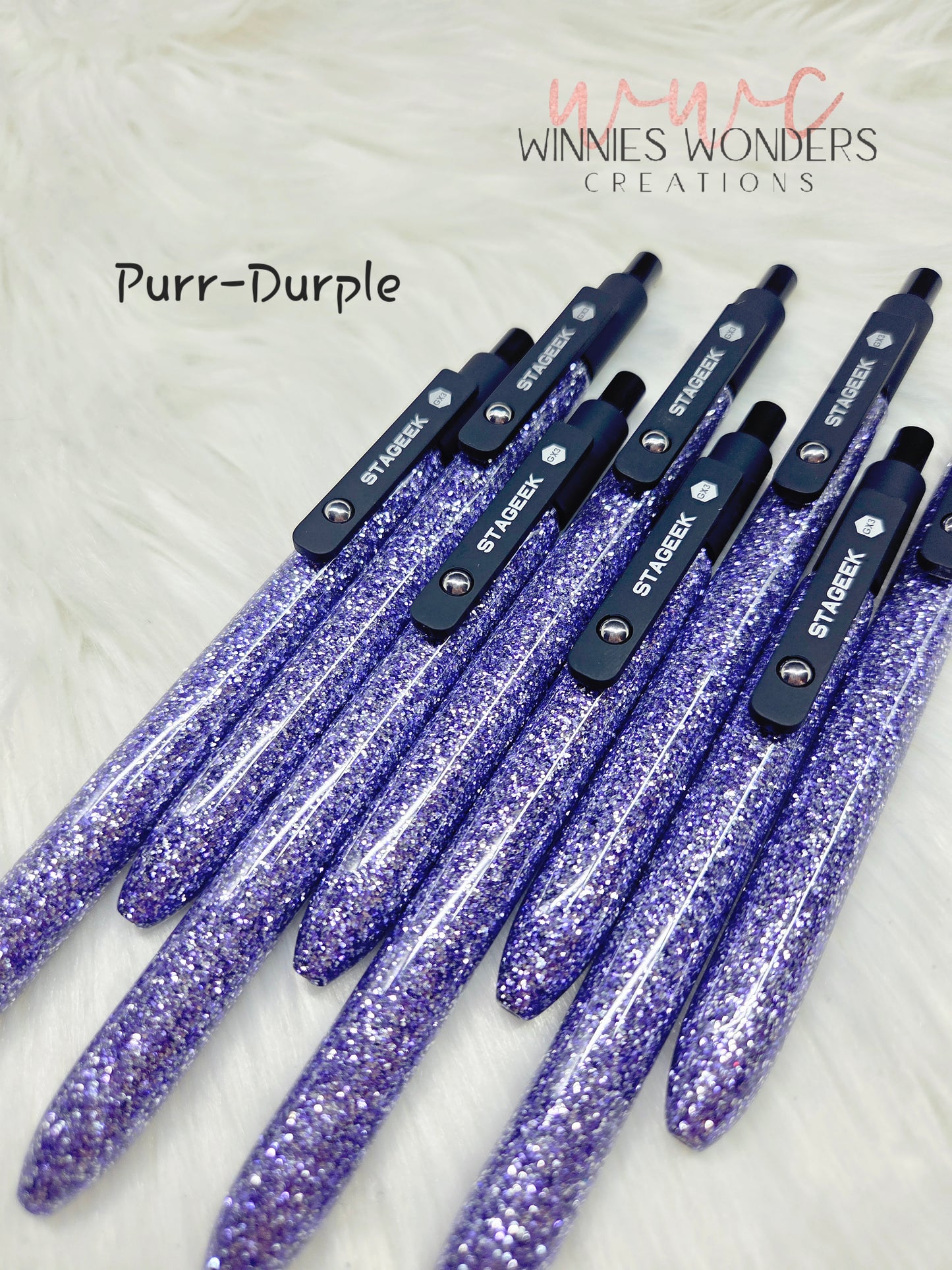 Midnight Glitter Pen with Clip
