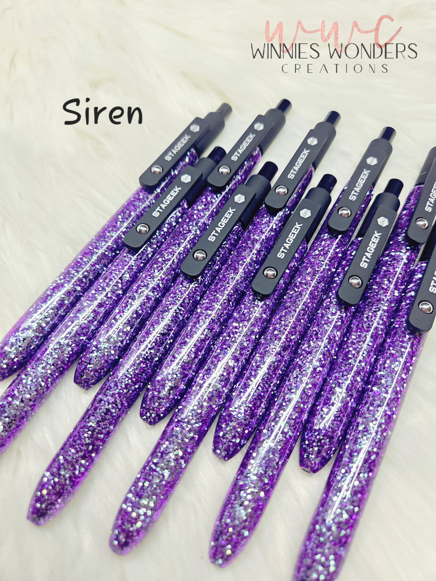Midnight Glitter Pen with Clip