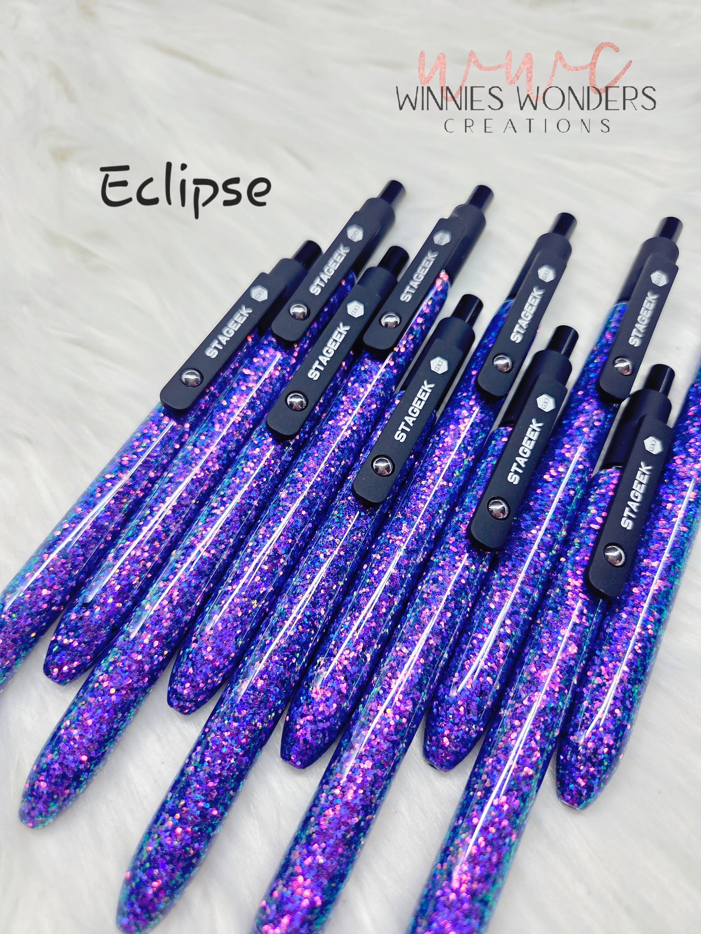 Midnight Glitter Pen with Clip