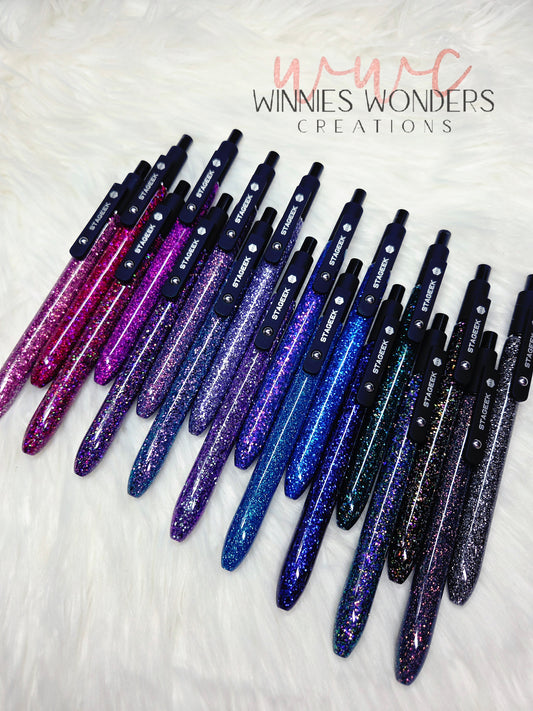 Midnight Glitter Pen with Clip