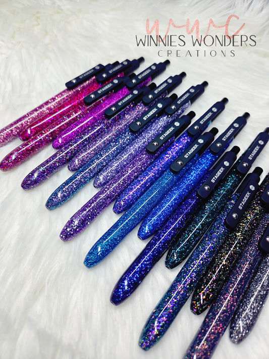 Midnight Glitter Pen with Clip