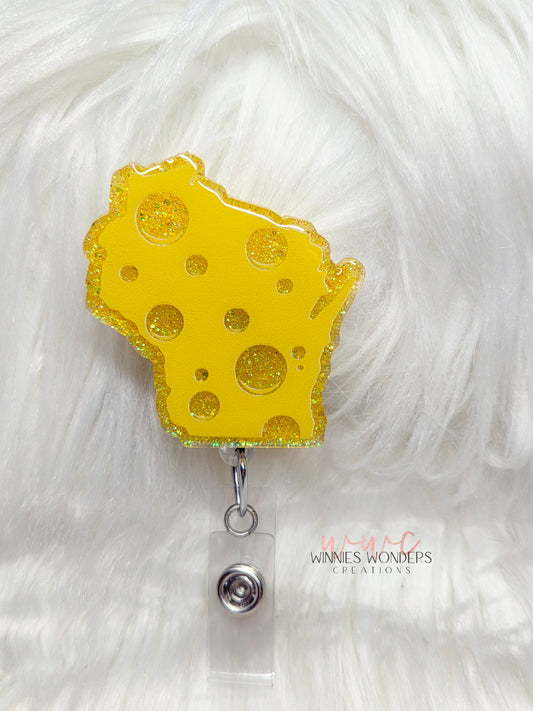 Cheese Wisconsin Badge Reel