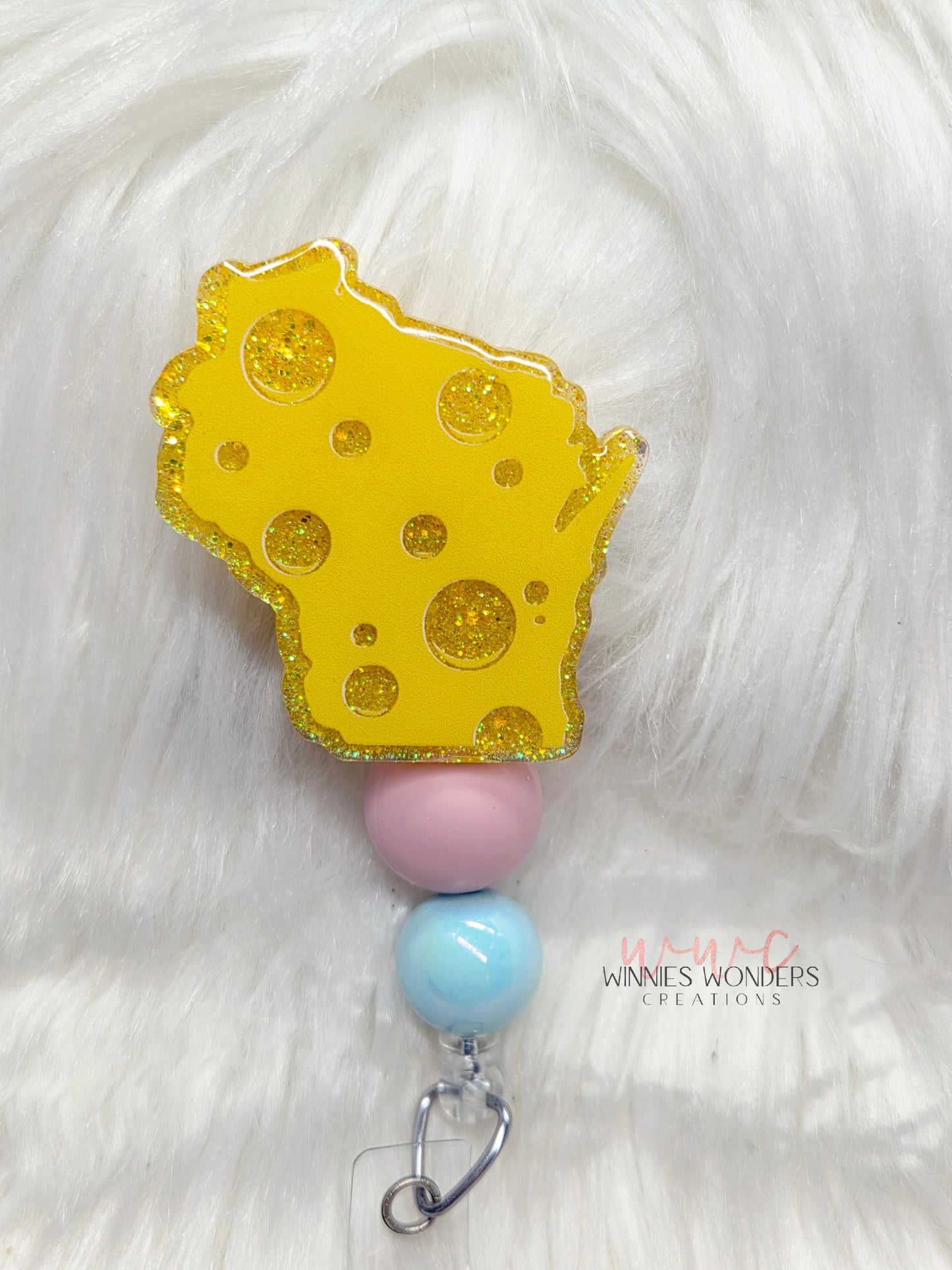 Cheese Wisconsin Badge Reel