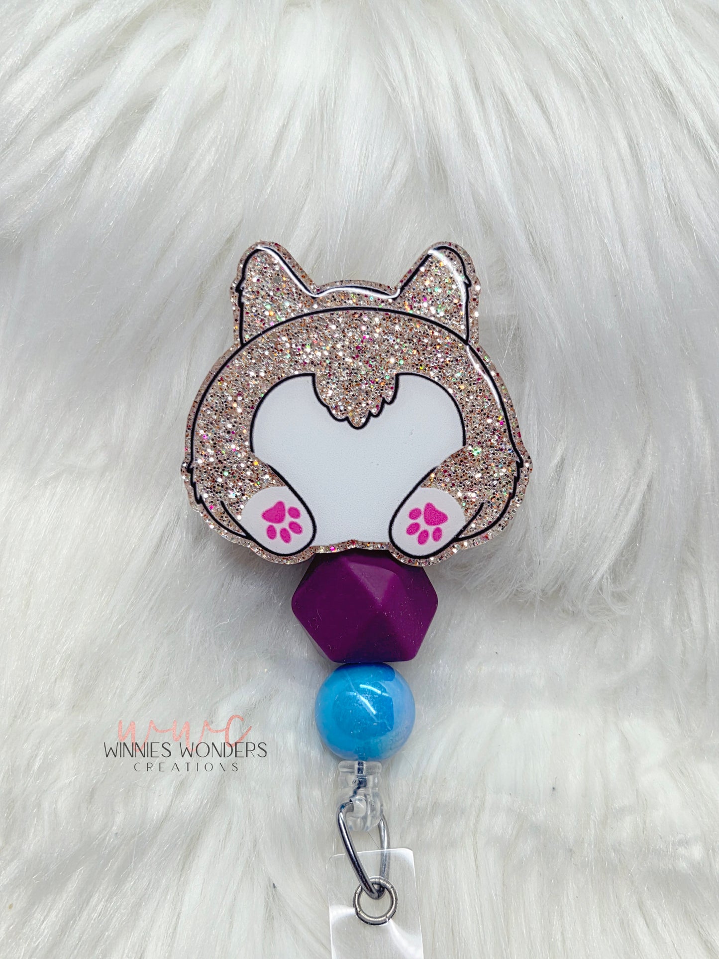 Corgi Butt Badge Reel