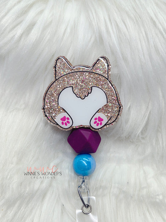 Corgi Butt Badge Reel