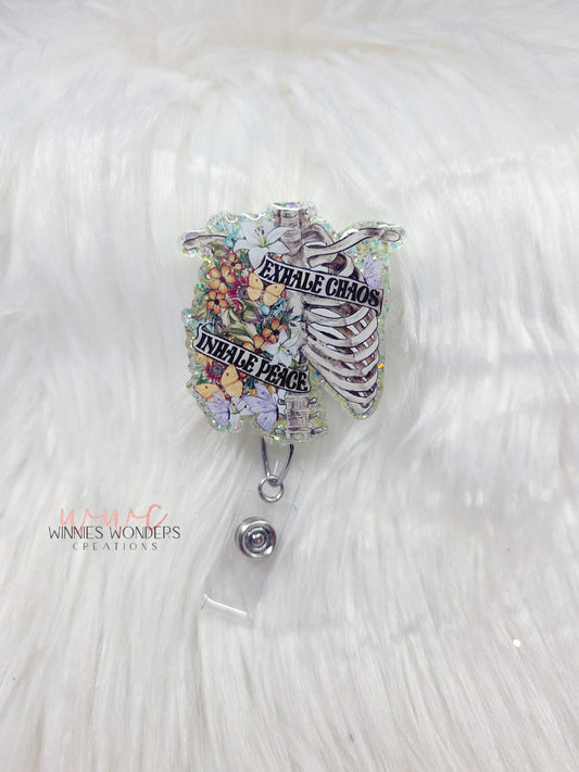 Exhale Chaos, Inhale Peace Badge Reel