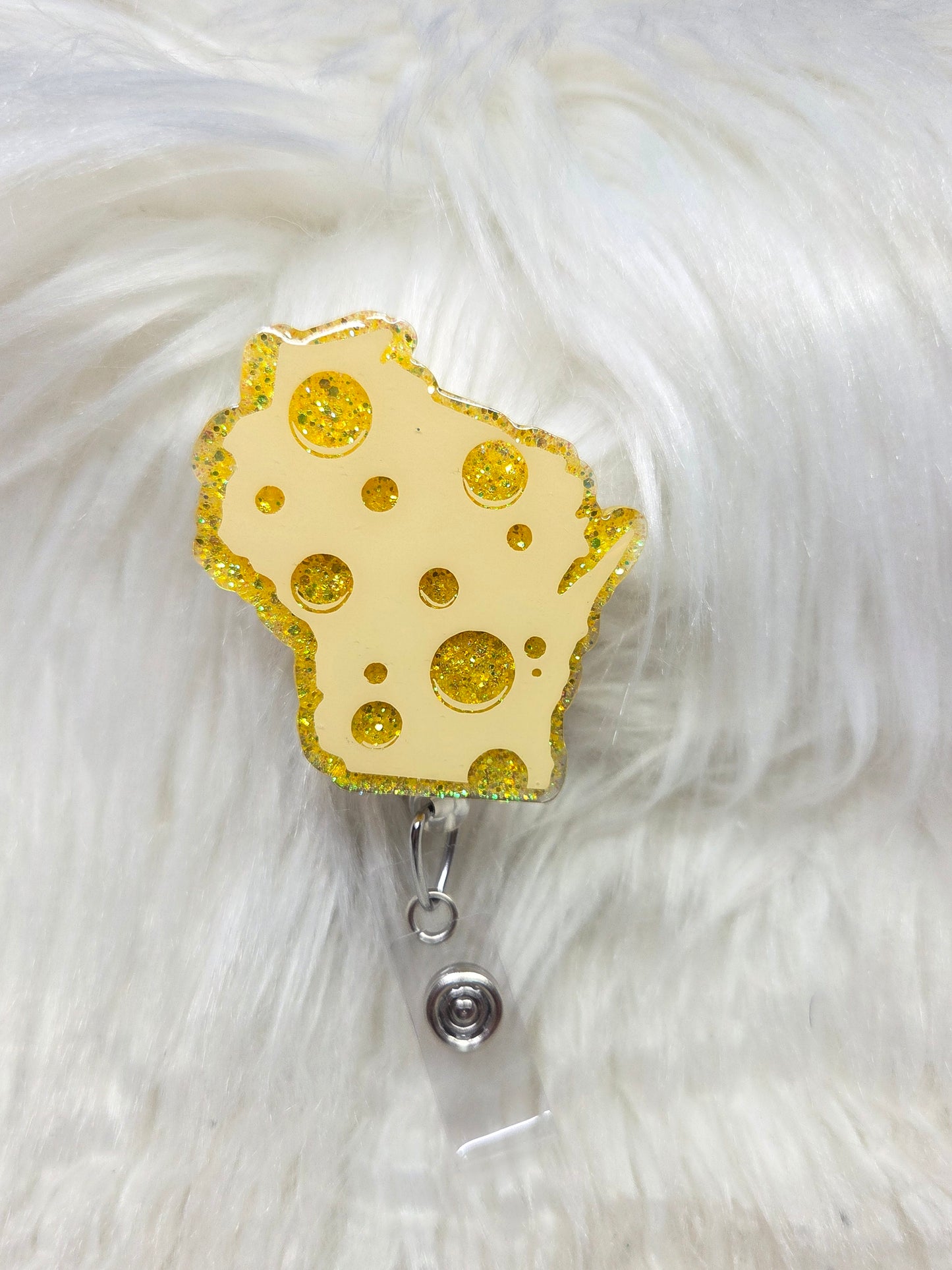 Cheese Wisconsin Badge Reel