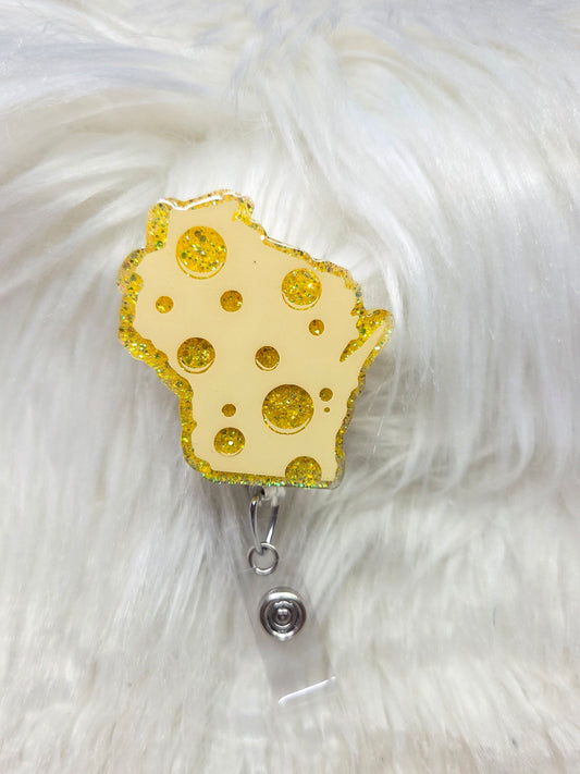 Cheese Wisconsin Badge Reel