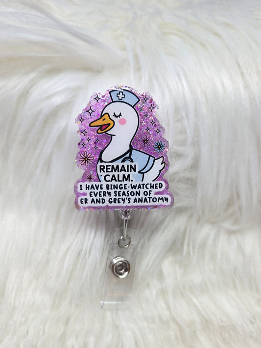 Remain Calm Badge Reel