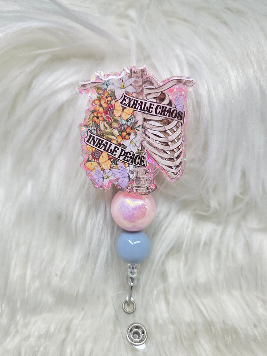 Exhale Chaos, Inhale Peace Badge Reel
