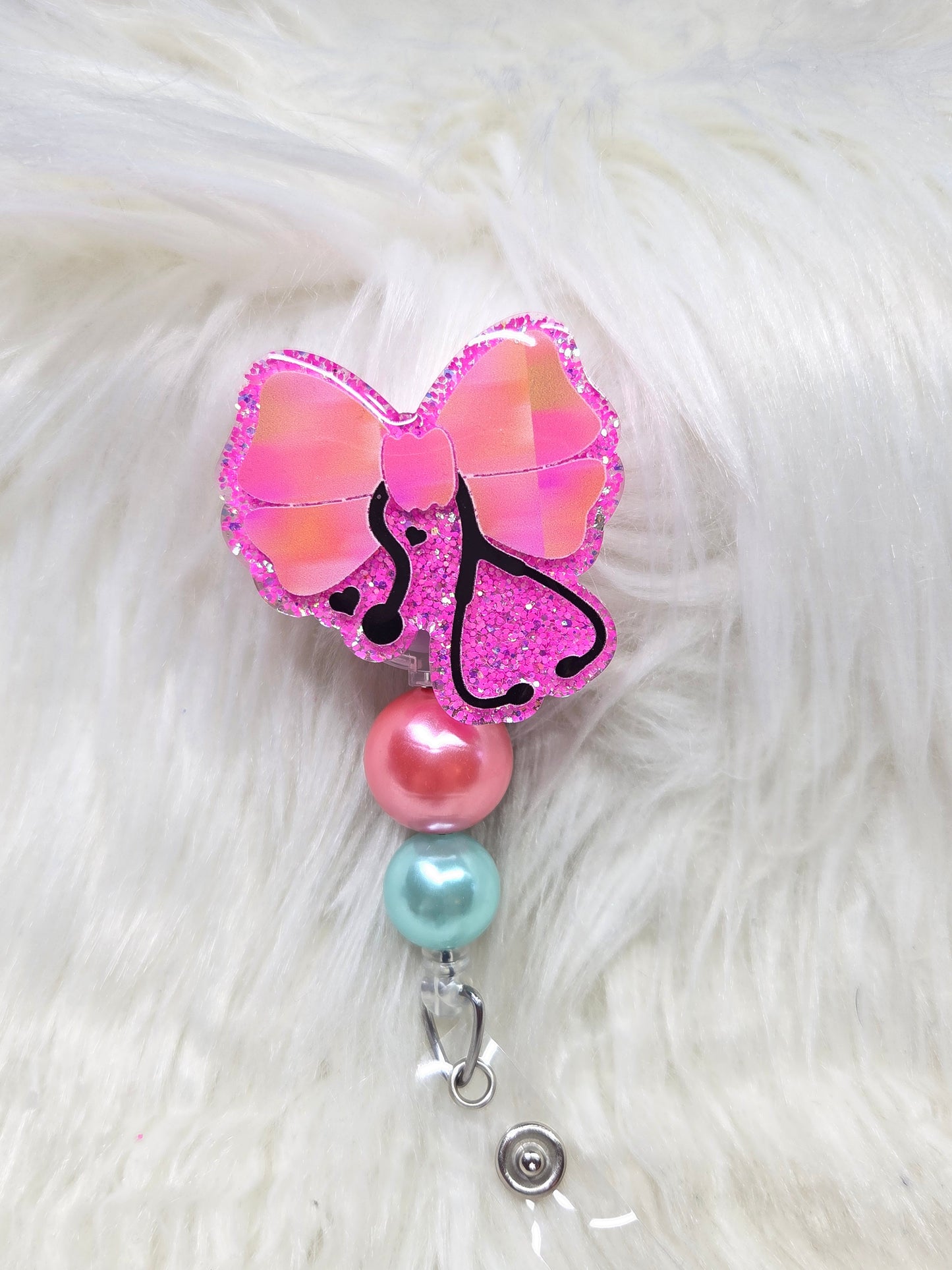 Bow Stethoscope Badge Reel