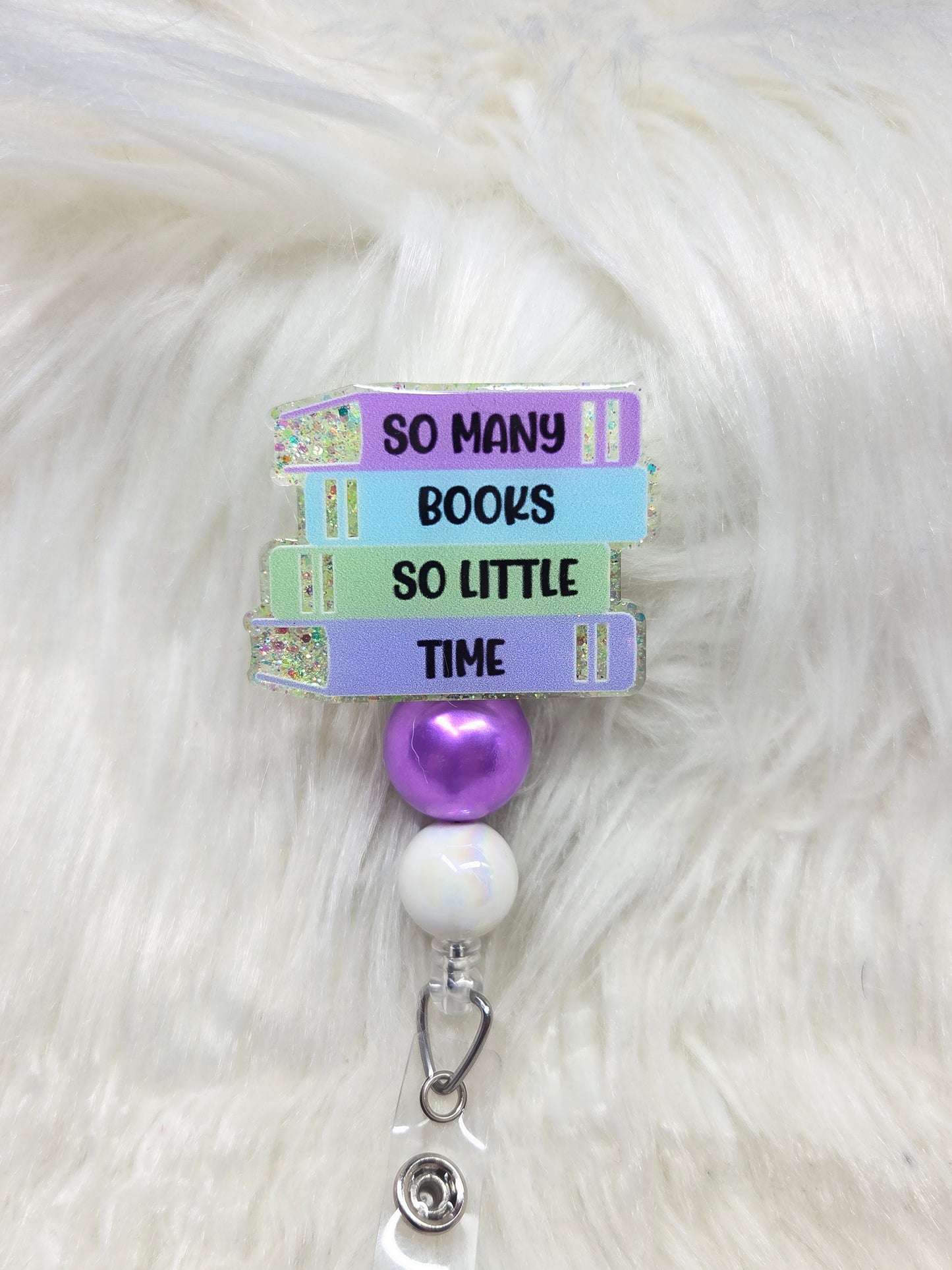 Stacked Books-So many Books so little time Badge Reel