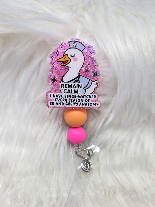 Remain Calm Badge Reel