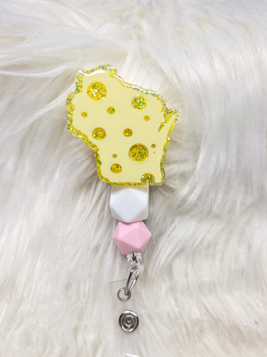 Cheese Wisconsin Badge Reel