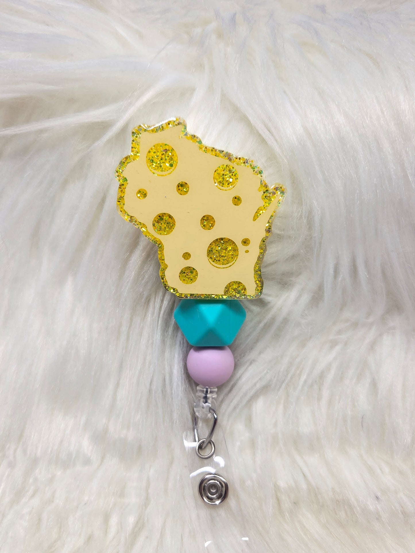 Cheese Wisconsin Badge Reel