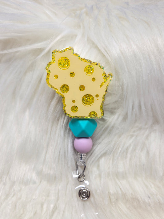 Cheese Wisconsin Badge Reel