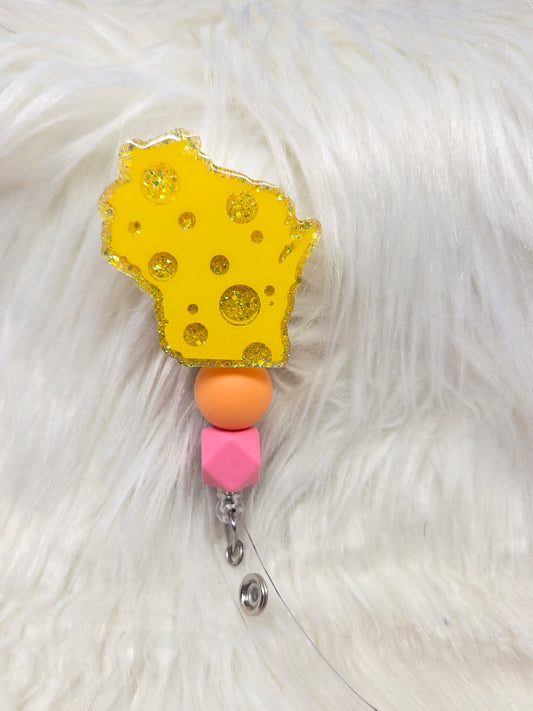Cheese Wisconsin Badge Reel