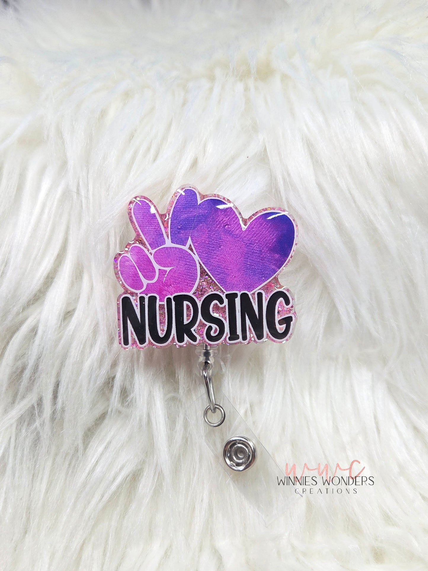 Peace Love Nursing Badge Reel