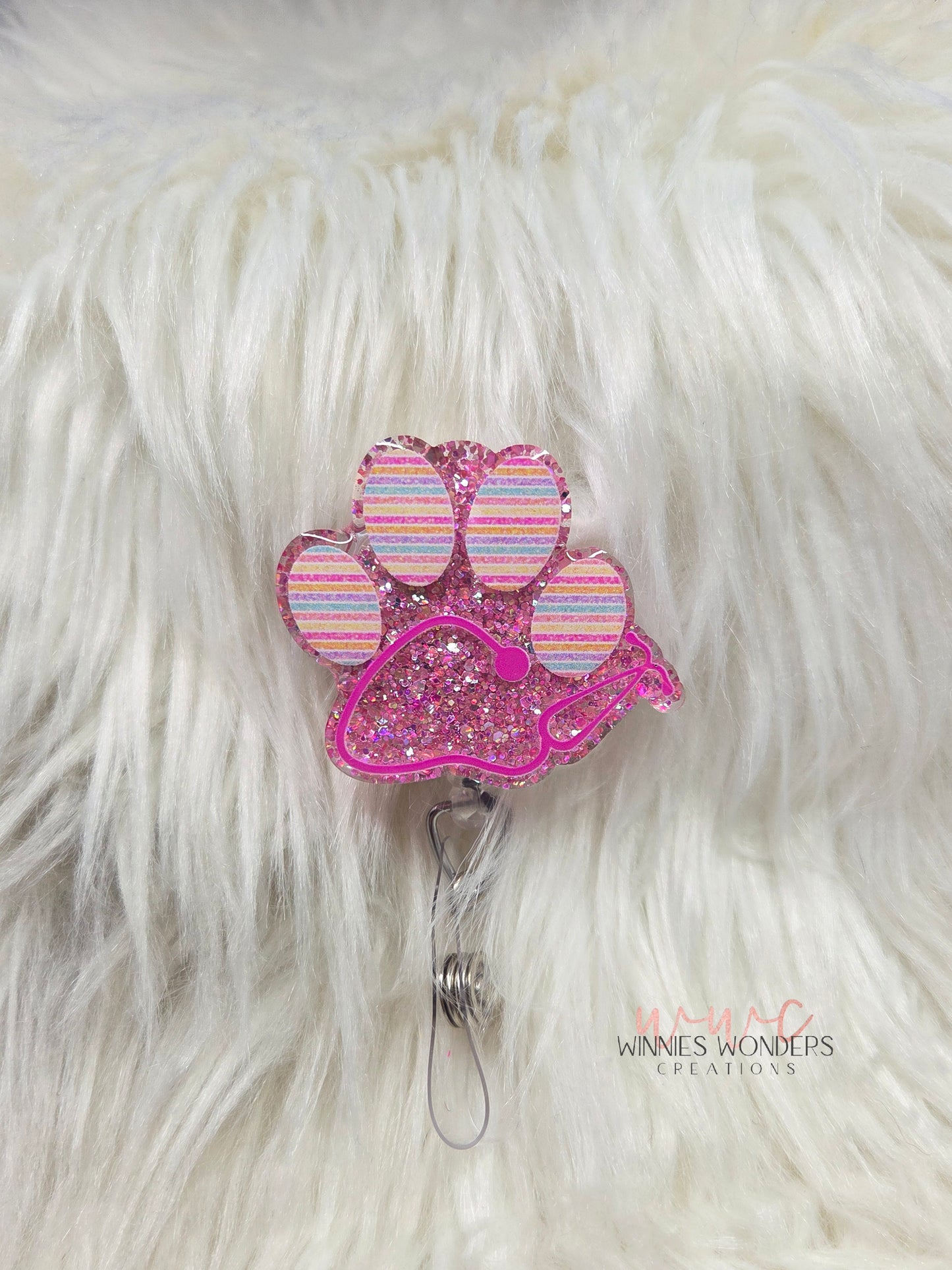 Stethoscope Paw Badge Reel