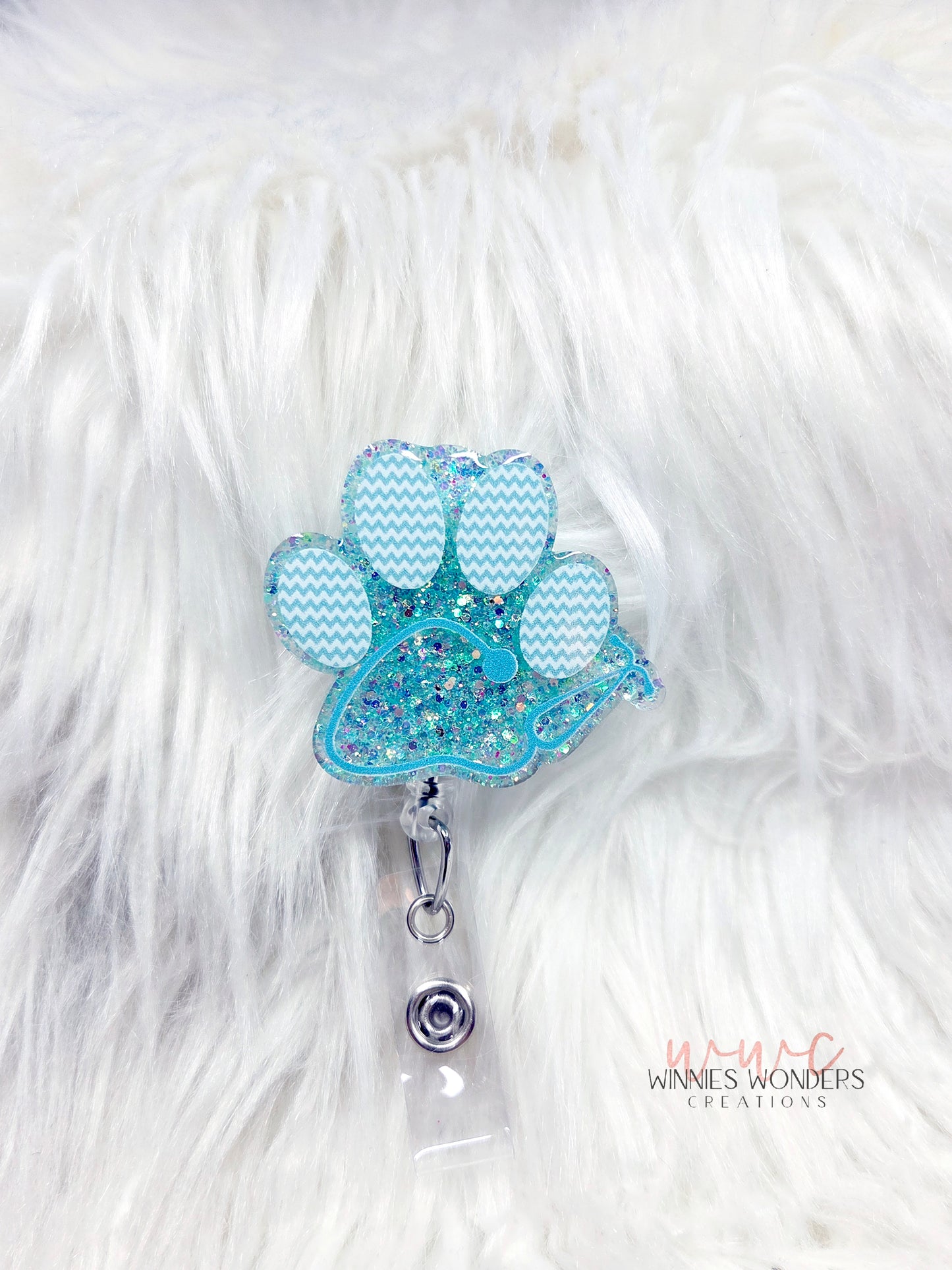 Stethoscope Paw Badge Reel