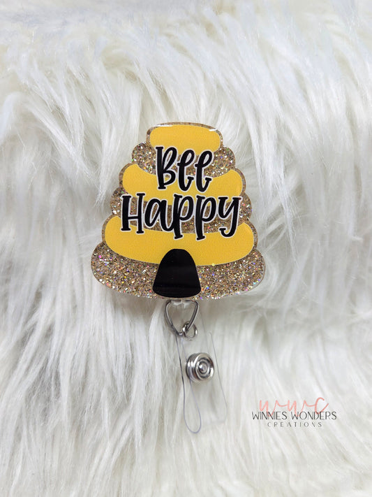 Bee Happy Hive Badge Reel
