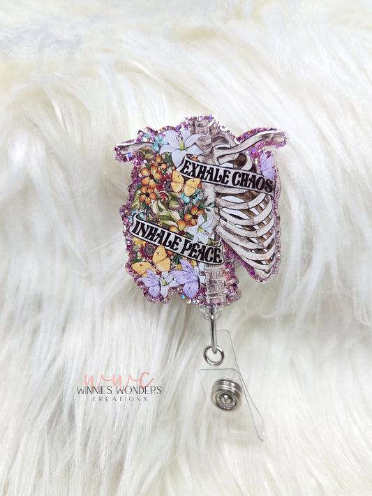Exhale Chaos, Inhale Peace Badge Reel